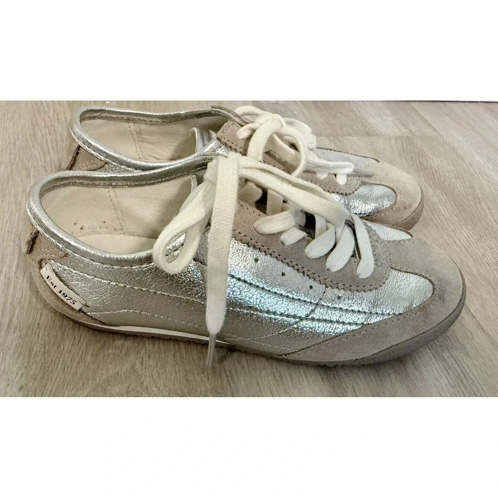 ZARA Kids Silver Suede Low Top Lace Up Sneakers Size 31 